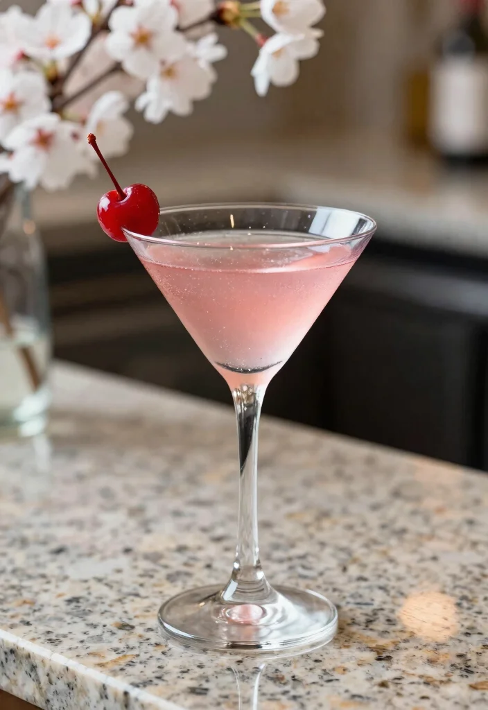 18 Cherry Blossom Gin Cocktail Recipes with Floral Vibes - 5. Cherry Blossom Martini 1