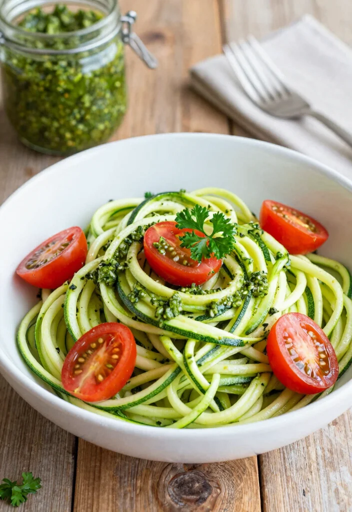 18 Easy Mediterranean Diet Meal Plan Recipes for a Healthy Week - 8. Zucchini Noodles with Pesto 1