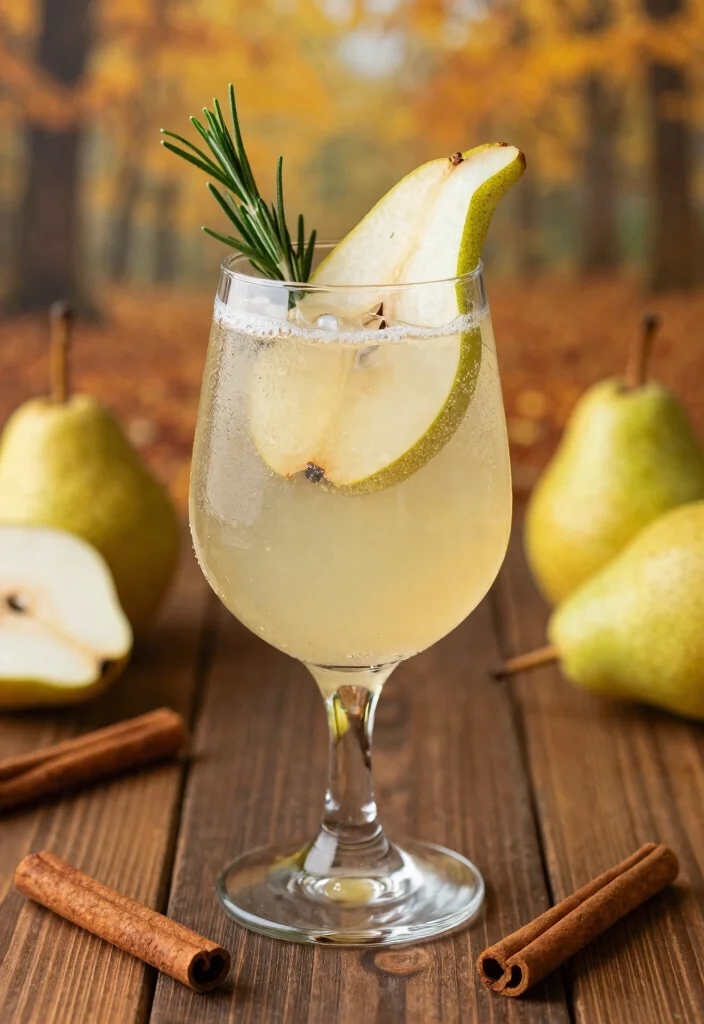 18 Fall Gin Cocktail Recipes with Seasonal Ingredients - 1. Spiced Pear Gin Fizz 1