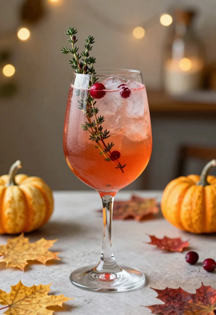 18 Fall Gin Cocktail Recipes with Seasonal Ingredients - 4. Cranberry Thyme Gin Spritz 1