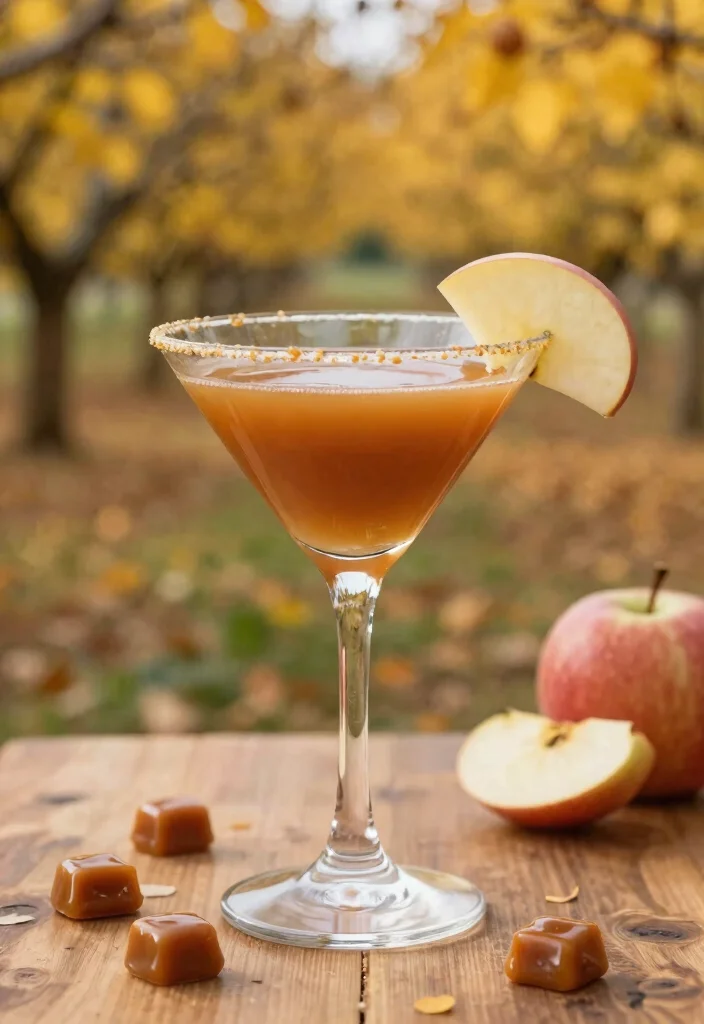 18 Fall Gin Cocktail Recipes with Seasonal Ingredients - 6. Caramel Apple Gin Martini 1