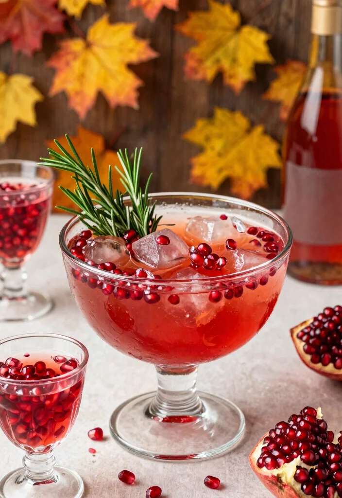 18 Fall Gin Cocktail Recipes with Seasonal Ingredients - 8. Pomegranate and Rosemary Gin Punch 1