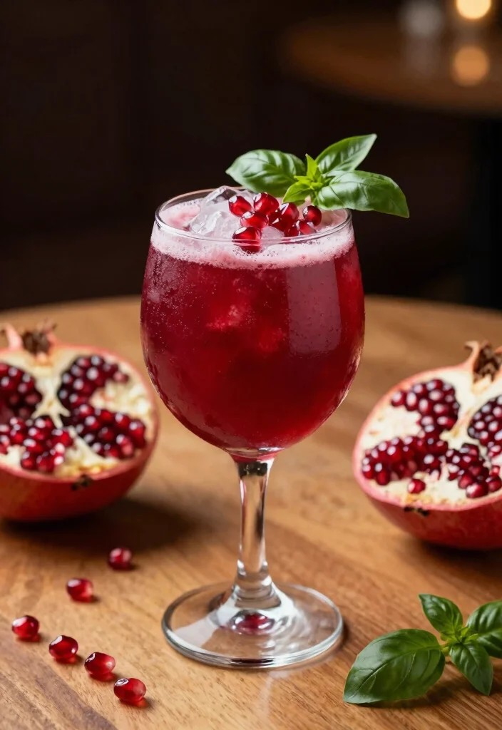 18 Gin Basil Smash Cocktail Recipes Fresh & Herbal - 14. Pomegranate Basil Smash 1