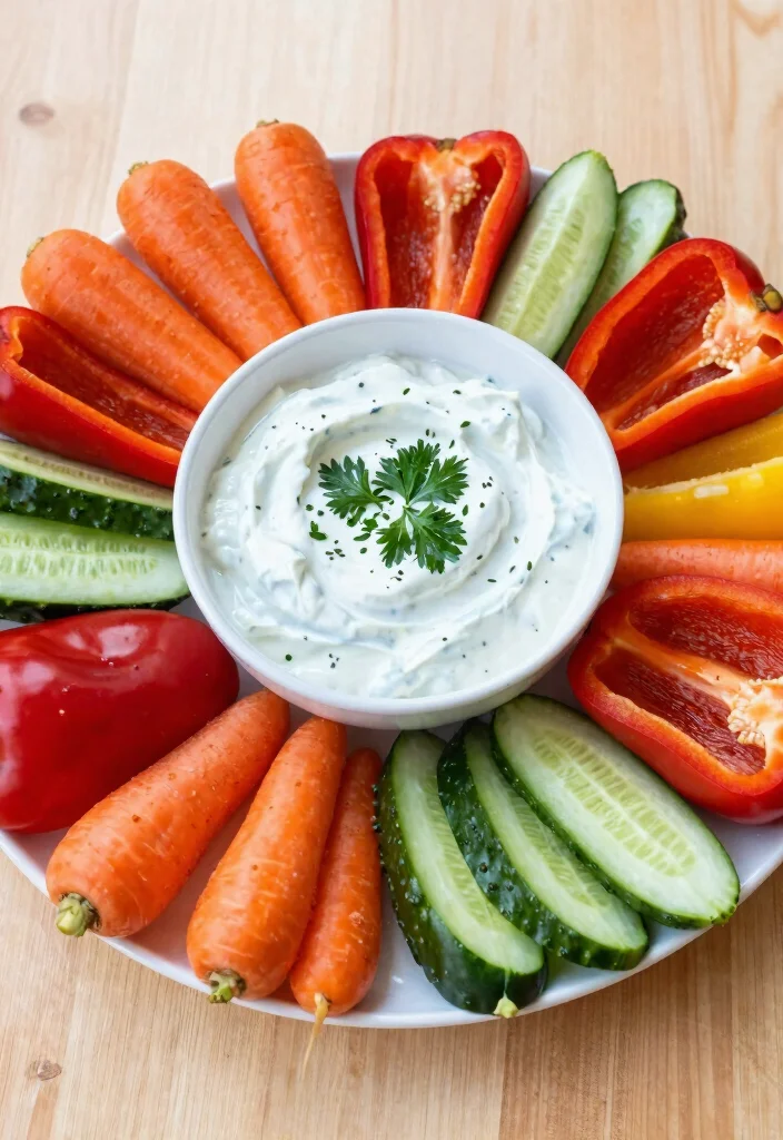18 Mediterranean Air Fryer Recipes Crispy and Healthy - 10. Greek Yogurt Veggie Dip 1
