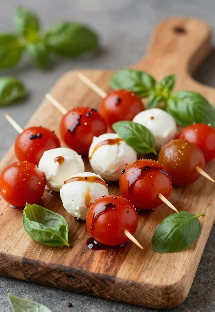 18 Mediterranean Air Fryer Recipes Crispy and Healthy - 7. Air Fryer Caprese Salad Skewers 1