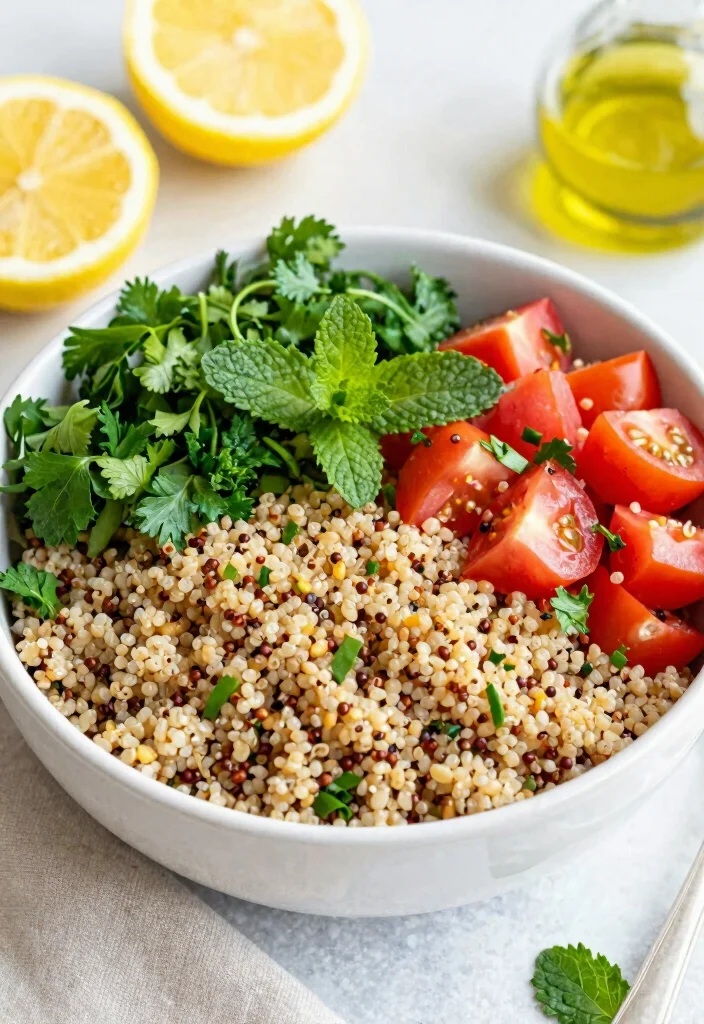 18 Mediterranean Bowl Recipes for Healthy Meal Prep - 3. Tabbouleh Quinoa Bowl 1