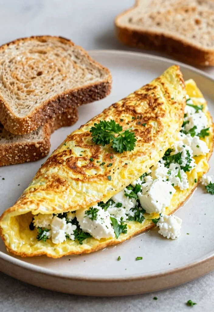 18 Mediterranean Breakfast Ideas That Are Healthy - 15. Herbed Omelette with Goat Cheese 1