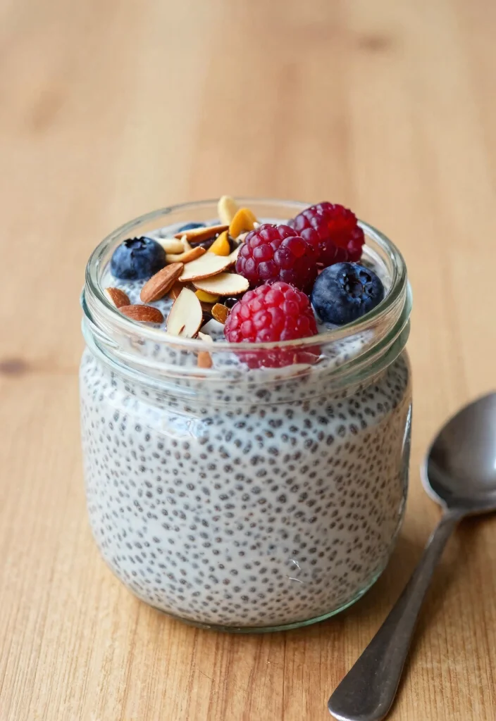 18 Mediterranean Breakfast Ideas That Are Healthy - 16. Chia Seed Pudding with Almonds and Berries 1