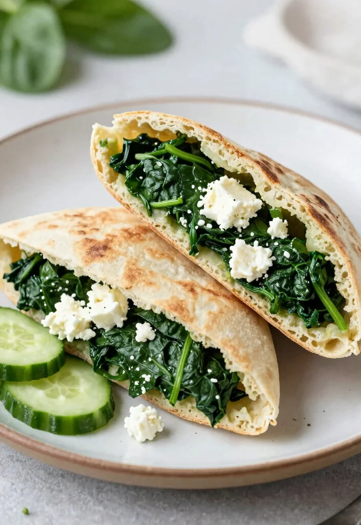 18 Mediterranean Breakfast Recipes You’ll Love - 11. Spinach and Feta Stuffed Pita 1