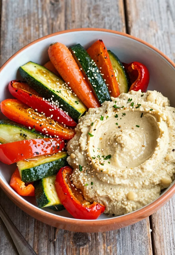 18 Mediterranean Breakfast Recipes You’ll Love - 15. Roasted Vegetable and Hummus Bowl 1