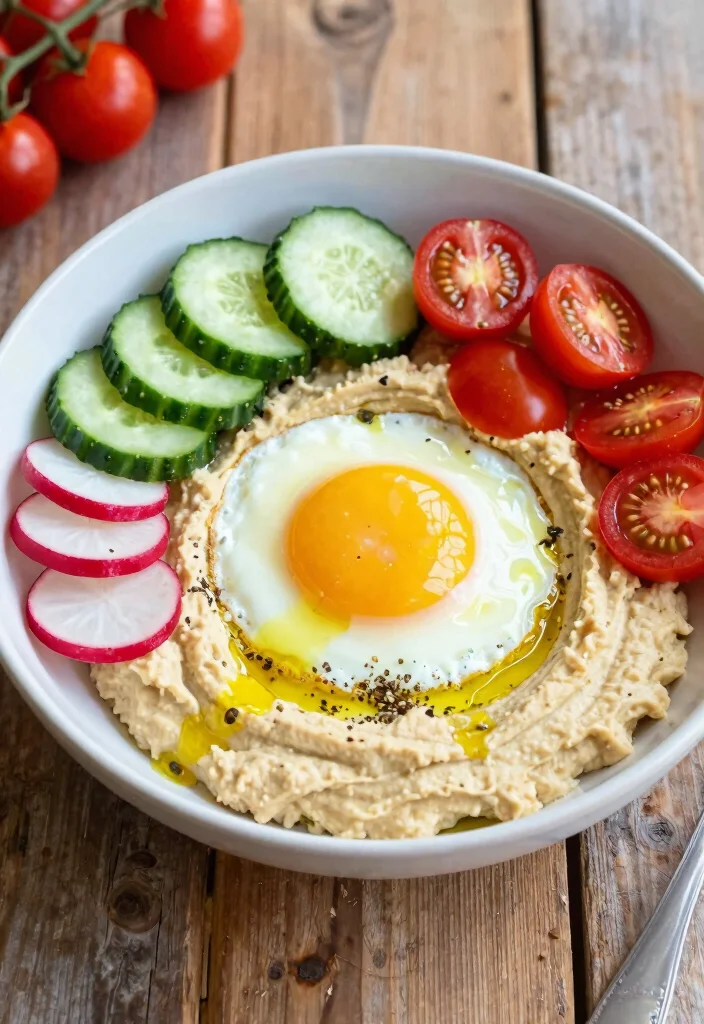18 Mediterranean Breakfast Recipes You’ll Love - 7. Savory Breakfast Bowl with Egg and Hummus 1