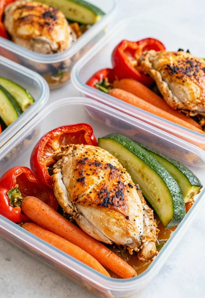 18 Mediterranean Diet Lunch Meal Prep Recipes - 12. Roasted Chicken and Veggies Meal Prep 1