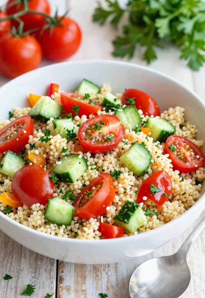 18 Mediterranean Diet Lunch Meal Prep Recipes - 15. Mediterranean Couscous Salad 1