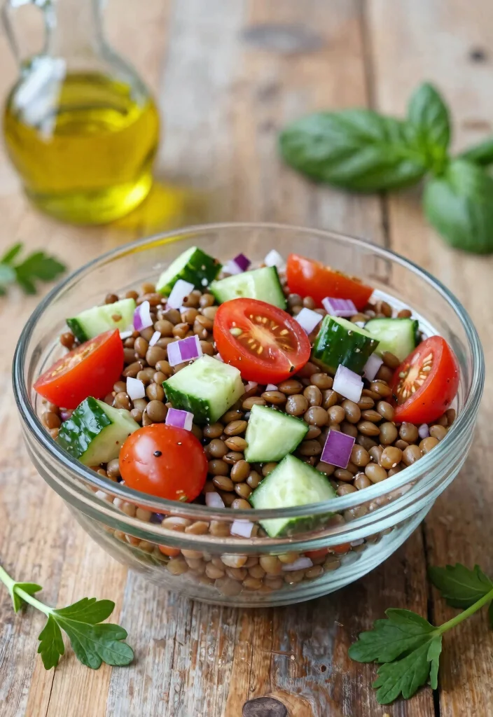 18 Mediterranean Diet Lunch Meal Prep Recipes - 4. Mediterranean Lentil Salad 1