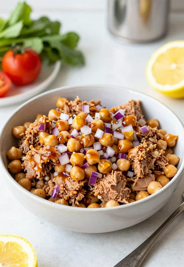 18 Mediterranean Diet Lunch Meal Prep Recipes - 7. Spicy Tuna Salad with Chickpeas 1