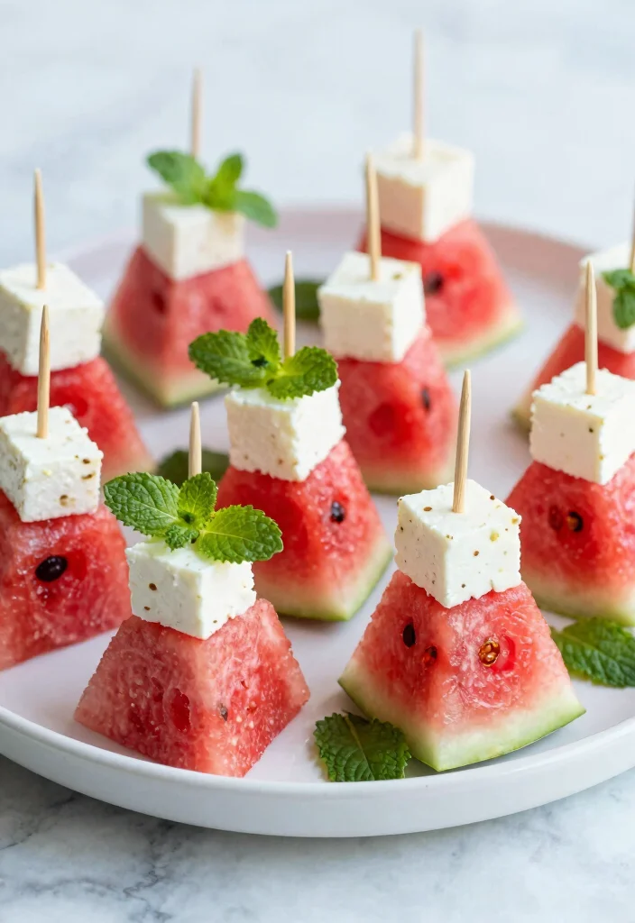 18 Mediterranean Diet Snack Recipes for Healthy Cravings - 10. Feta and Watermelon Bites 1
