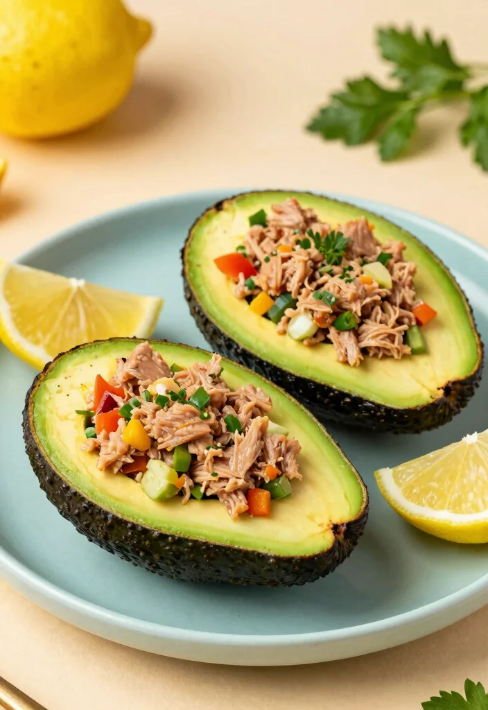 18 Mediterranean Diet Snack Recipes for Healthy Cravings - 3. Tuna-Stuffed Avocados 1