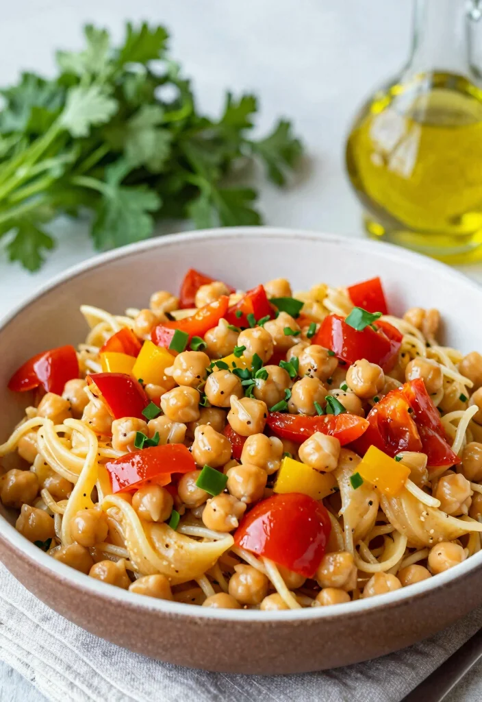18 Mediterranean Pasta Dishes Packed With Flavor - 10. Mediterranean Chickpea Pasta 1
