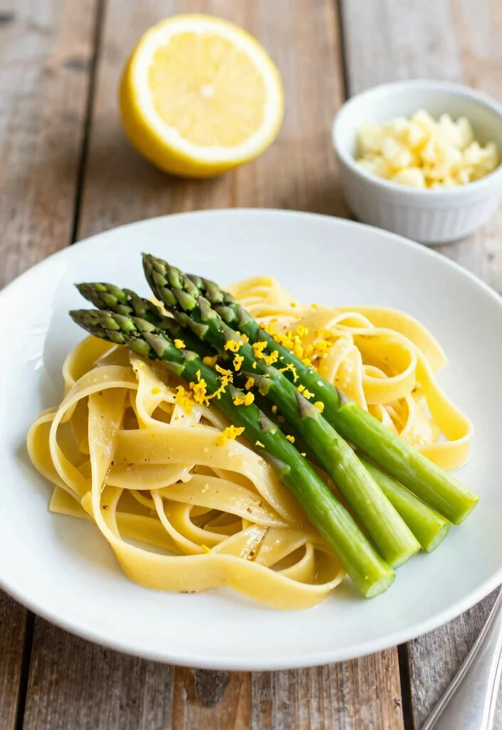 18 Mediterranean Pasta Dishes Packed With Flavor - 11. Fettuccine with Lemon and Asparagus 1