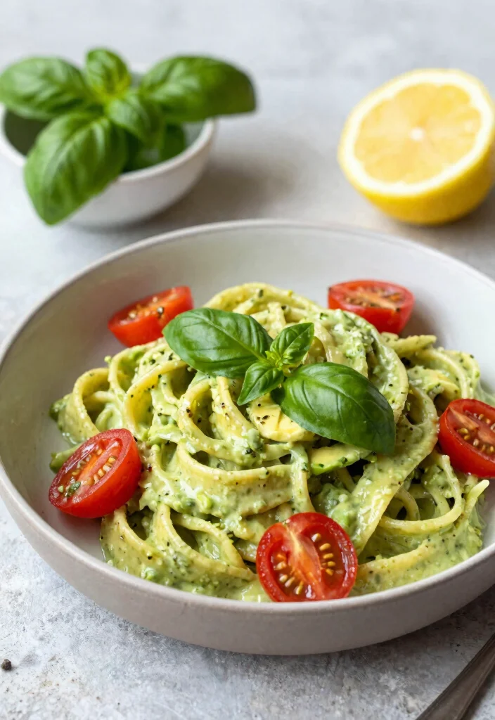 18 Mediterranean Pasta Dishes Packed With Flavor - 6. Creamy Avocado Basil Pasta 1