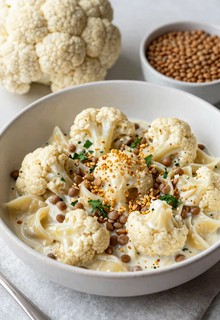 18 Mediterranean Pasta Dishes Packed With Flavor - 8. Cauliflower and Lentil Pasta 1