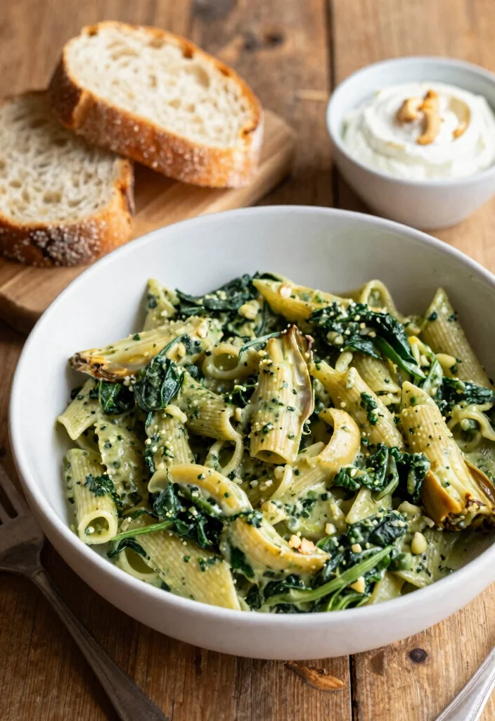18 Mediterranean Pasta Dishes Packed With Flavor - 9. Artichoke and Spinach Pasta 1