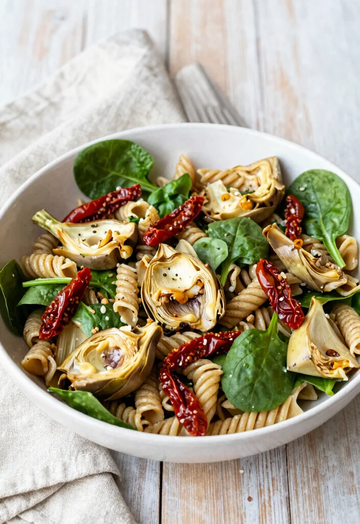 18 Mediterranean Pasta Salad Recipes for Healthy Meals - 14. Whole Wheat Pasta Salad with Artichokes 1