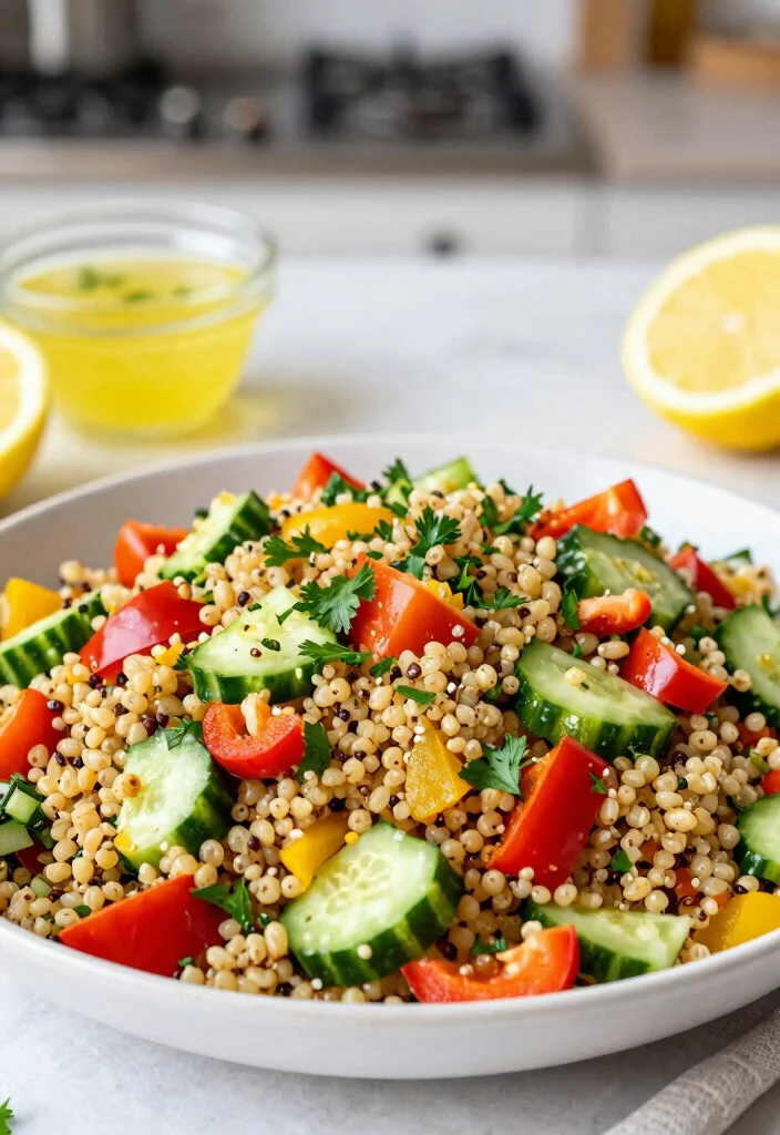 18 Mediterranean Pasta Salad Recipes for Healthy Meals - 18. Zesty Mediterranean Grain Salad 1