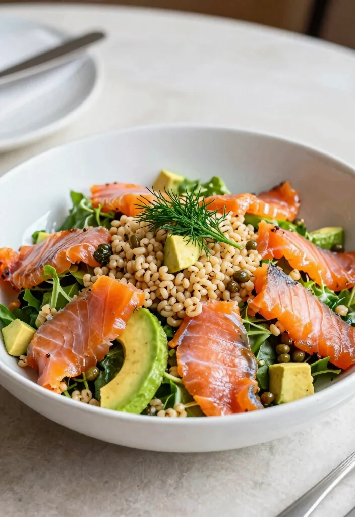 18 Mediterranean Pasta Salad Recipes for Healthy Meals - 7. Smoked Salmon and Farro Salad 1