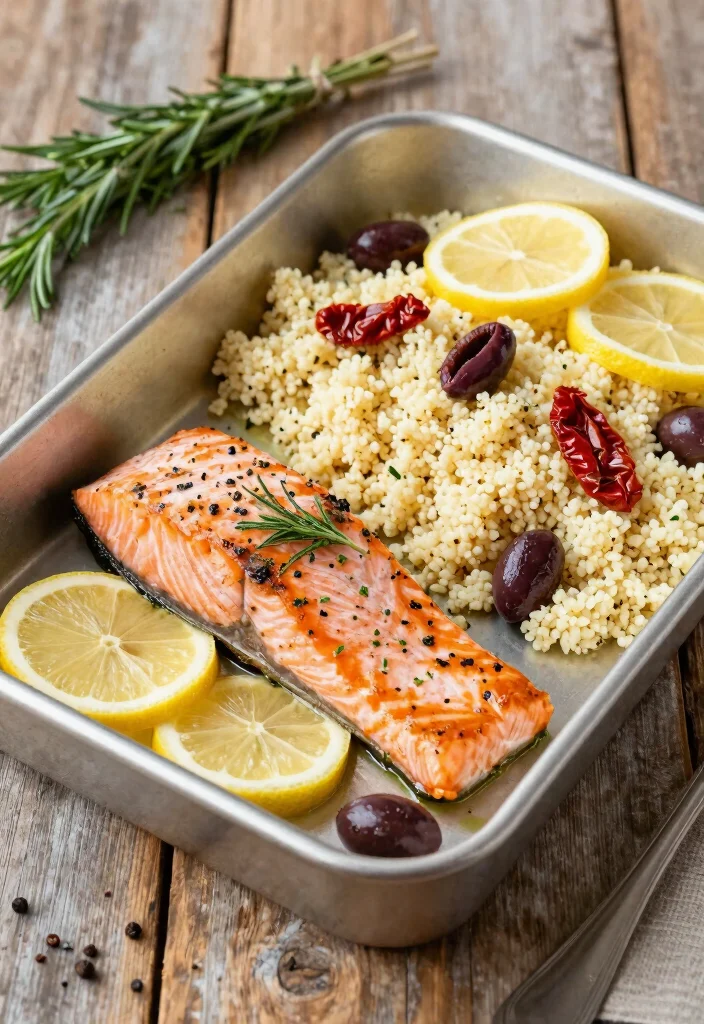 18 Mediterranean Sheet Pan Recipes for Busy Nights - 4. Mediterranean Salmon & Couscous 1