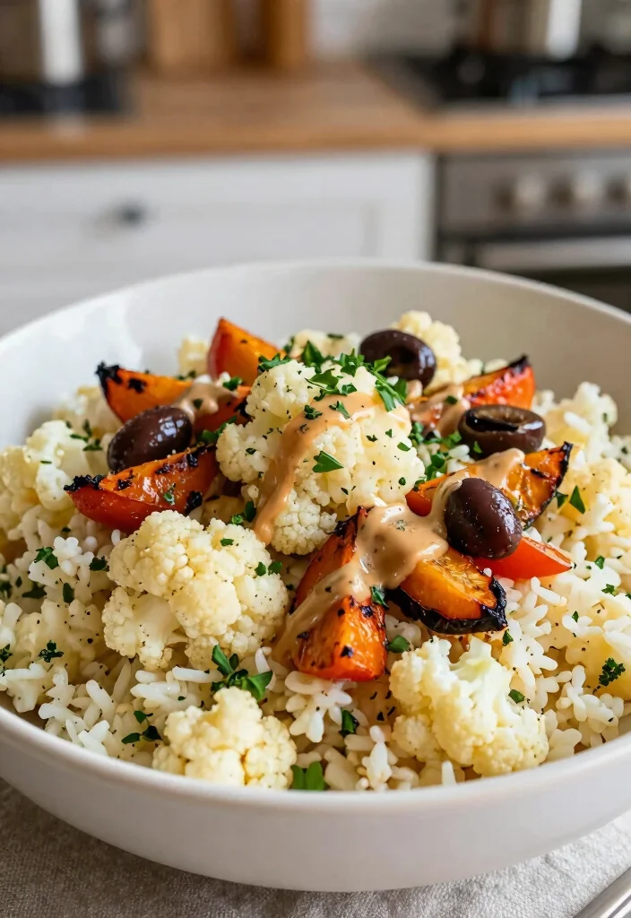 18 One-Pan Mediterranean Recipes for Easy Cleanup - 18. Mediterranean Cauliflower Rice Bowl 1