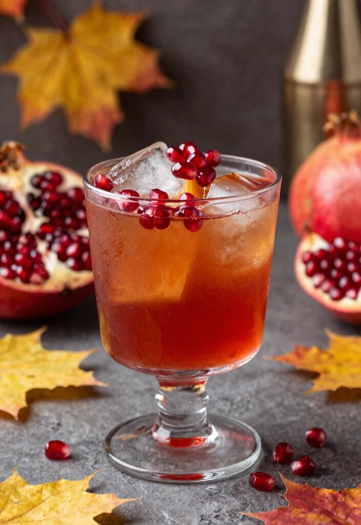 19 Apple Cider Old Fashioned Cocktail Recipes for Fall - 18. Pomegranate Apple Cider Old Fashioned 1