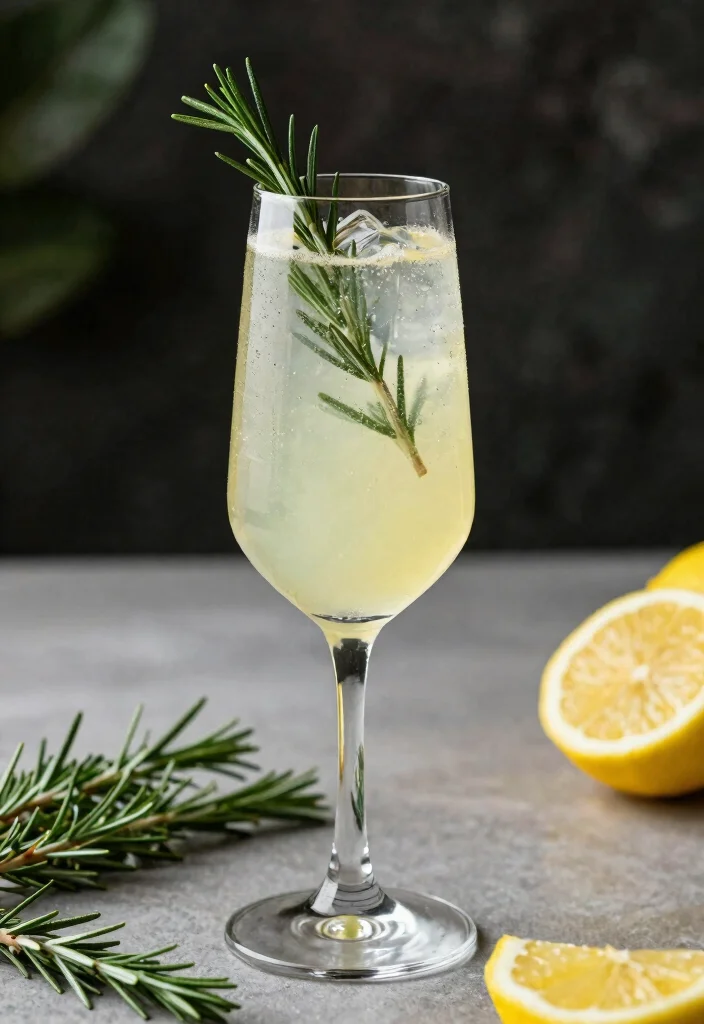 19 French 75 Cocktail Recipes from Classic to Creative - 8. Rosemary Lemon French 75 1