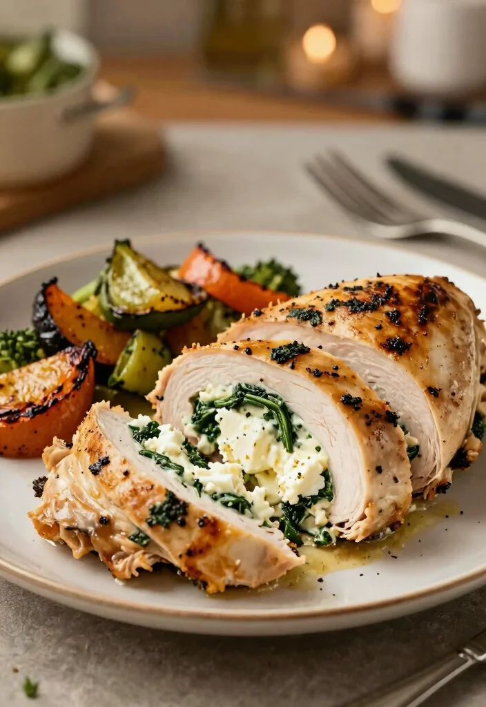 20 Easy Mediterranean Diet Dinner Recipes - 10. Feta and Spinach Stuffed Chicken 1