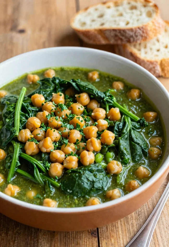 20 Healthy Mediterranean Dinner Recipes for Easy Weeknights - 19. Spinach and Chickpea Stew 1
