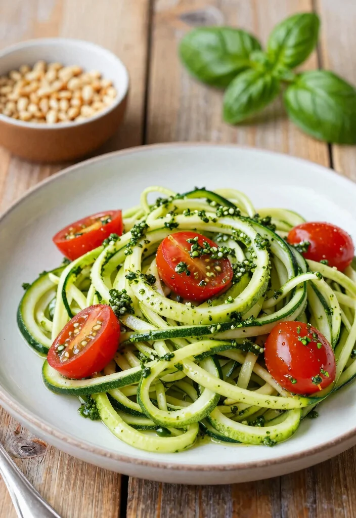 20 Healthy Mediterranean Dinner Recipes for Easy Weeknights - 3. Zucchini Noodles with Pesto 1