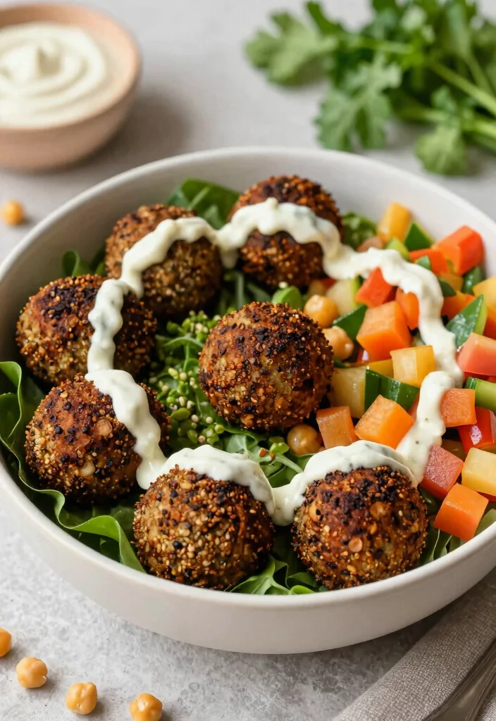 20 Healthy Mediterranean Dinner Recipes for Easy Weeknights - 8. Falafel Bowl with Tahini Sauce 1