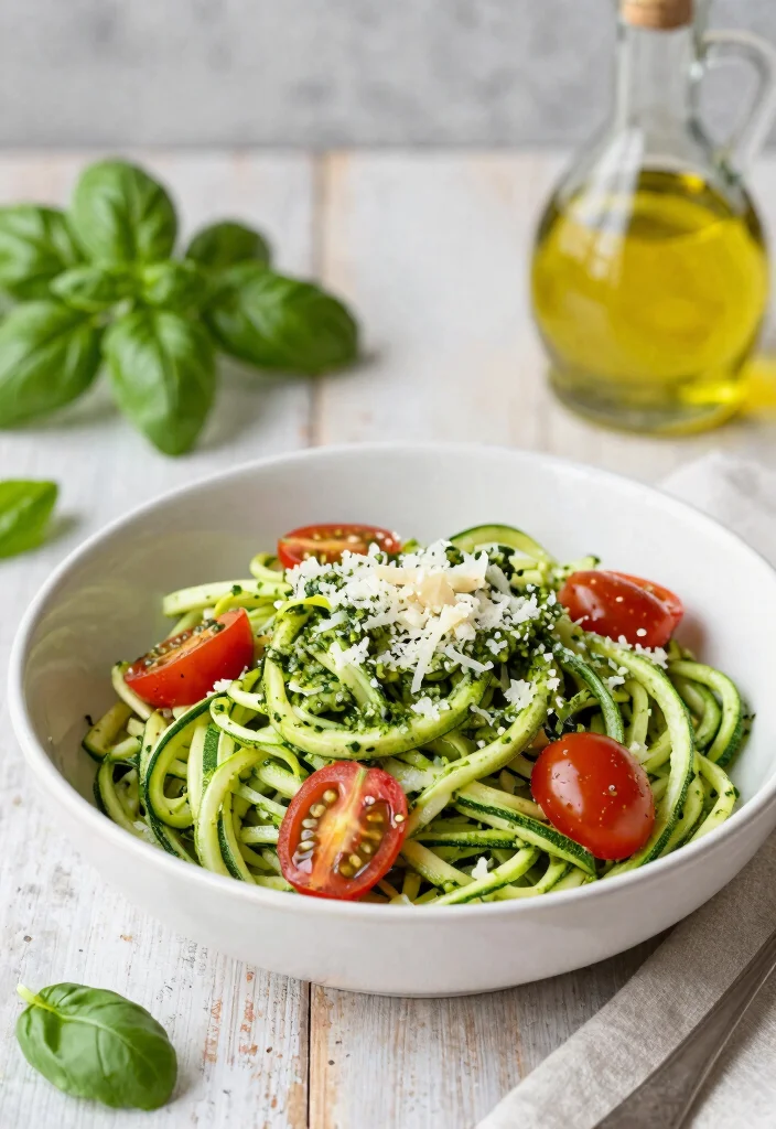 20 Healthy Mediterranean Recipes You’ll Want to Cook Weekly - 12. Zucchini Noodles with Pesto 1