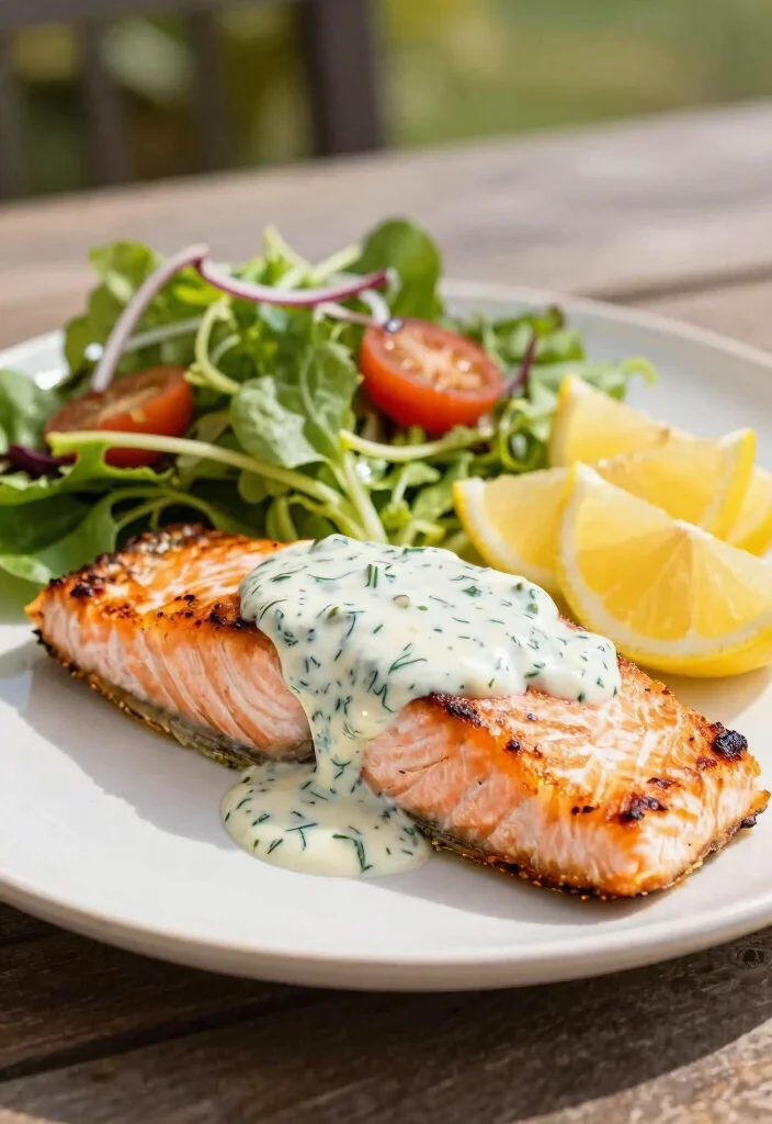 20 Healthy Mediterranean Recipes You’ll Want to Cook Weekly - 14. Grilled Salmon with Dill Sauce 1