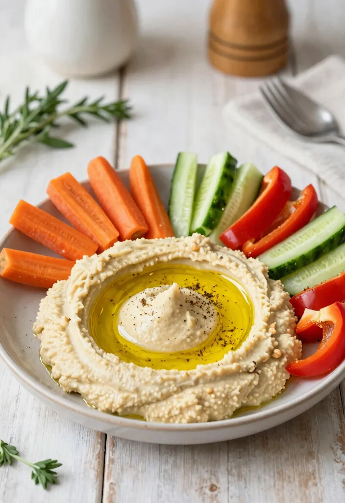 20 Healthy Mediterranean Recipes You’ll Want to Cook Weekly - 15. Hummus with Crudités 1