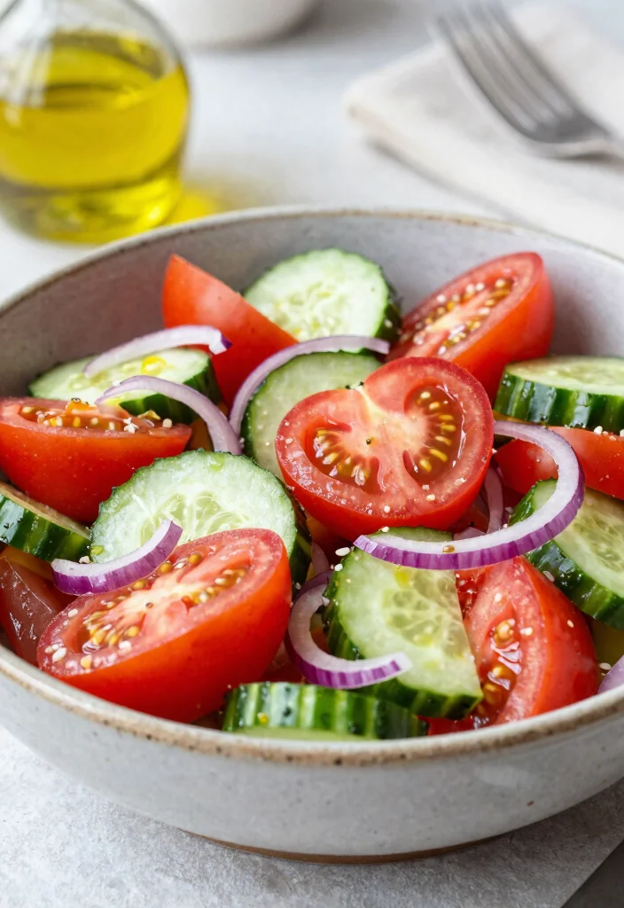 20 Heart-Healthy Mediterranean Recipes Doctors Recommend - 19. Tomato and Cucumber Salad 1