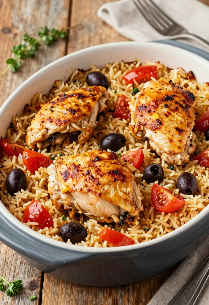 20 Mediterranean Chicken Recipes for Easy Dinners - 12. Mediterranean Chicken and Rice Bake 1