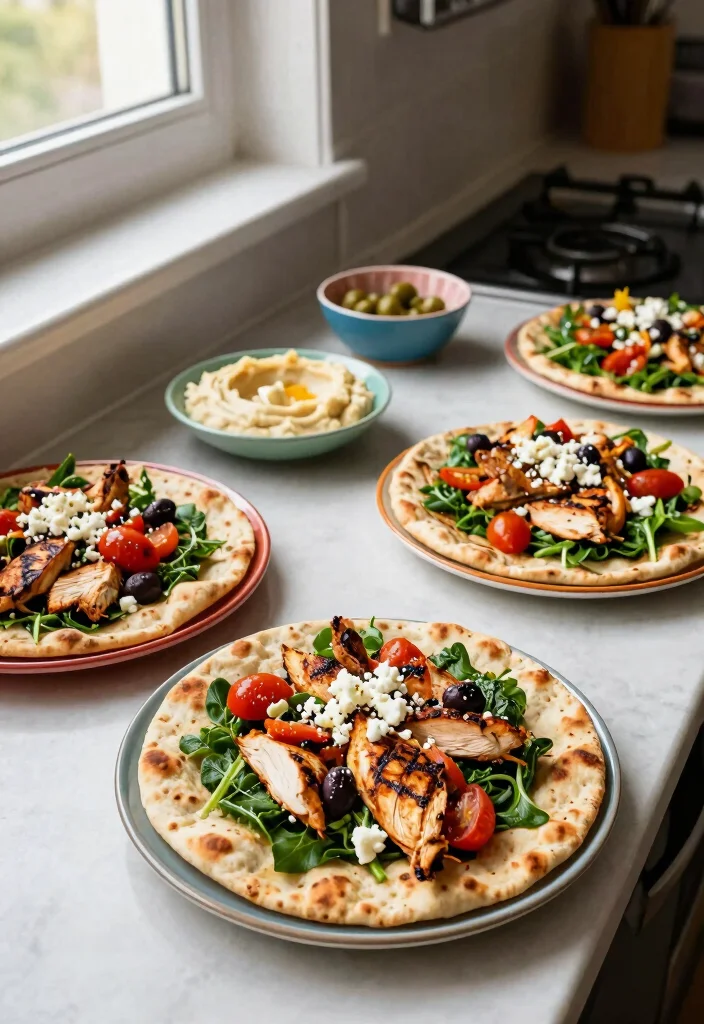 20 Mediterranean Chicken Recipes for Easy Dinners - 13. Mediterranean Chicken Flatbreads 1