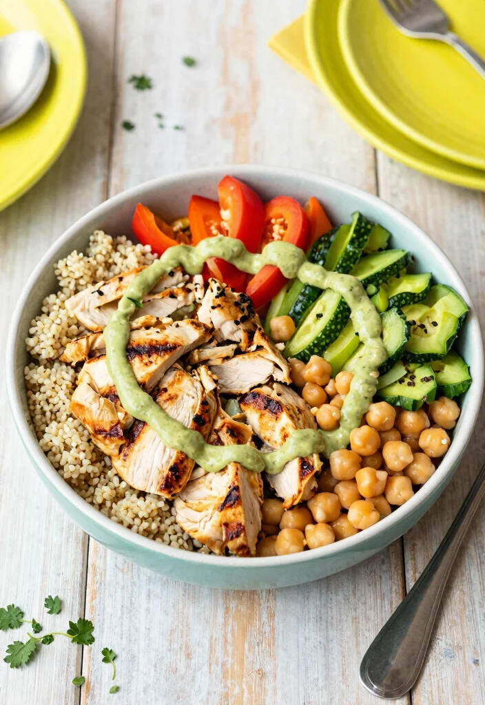 20 Mediterranean Chicken Recipes for Easy Dinners - 19. Mediterranean Chicken and Chickpea Bowl 1