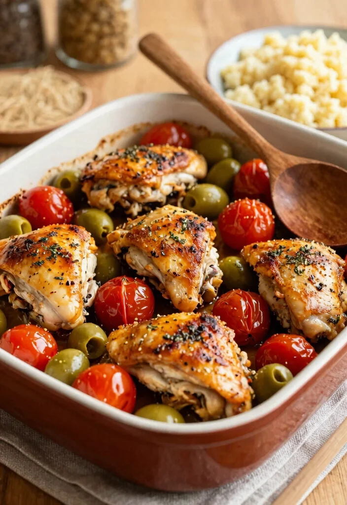 20 Mediterranean Chicken Recipes for Easy Dinners - 4. Baked Mediterranean Chicken with Olives and Tomatoes 1