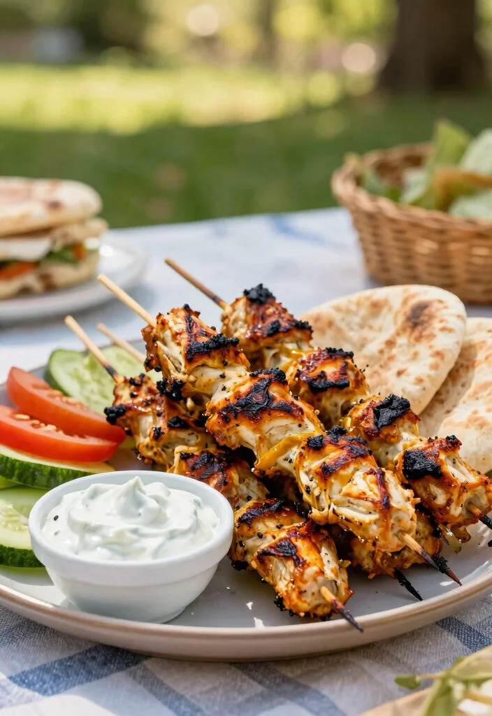 20 Mediterranean Chicken Recipes for Easy Dinners - 9. Chicken Souvlaki with Tzatziki Sauce 1