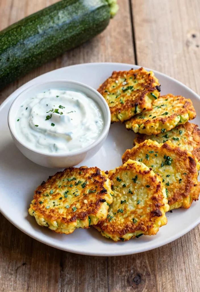 20 Mediterranean Diet Breakfast Ideas to Start Your Day - 10. Zucchini Fritters with Yogurt Sauce 1