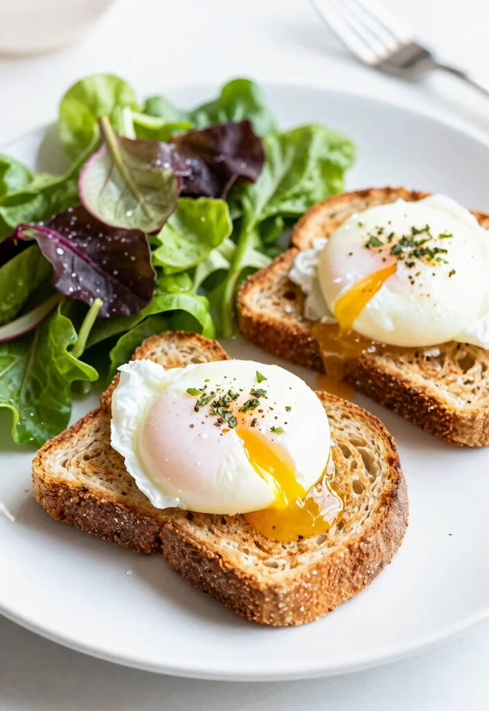 20 Mediterranean Diet Breakfast Ideas to Start Your Day - 11. Poached Eggs on Whole Wheat Toast 1