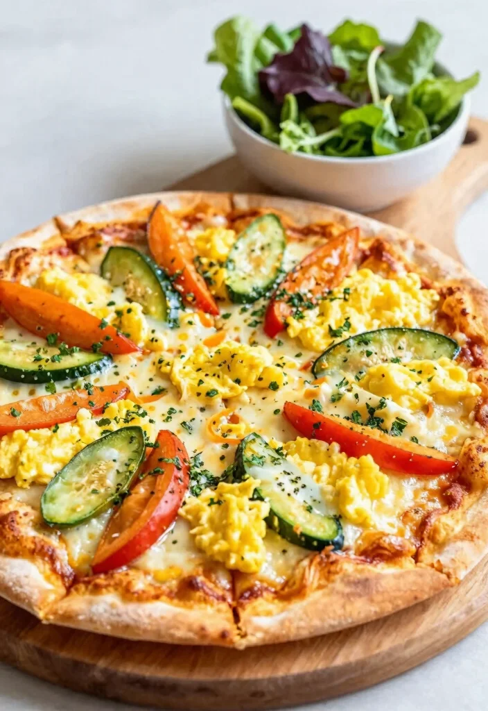 20 Mediterranean Diet Breakfast Ideas to Start Your Day - 18. Breakfast Pizza with Eggs and Veggies 1