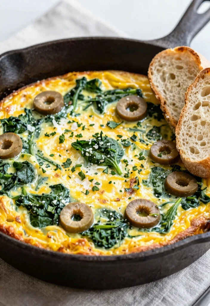 20 Mediterranean Diet Breakfast Ideas to Start Your Day - 19. Mediterranean Frittata with Spinach and Olives 1